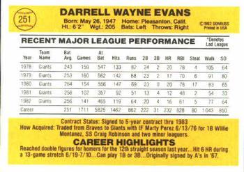 Darrell Evans  baseball card collectible - Main Image 2