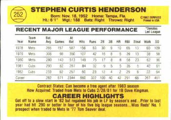 Steve Henderson  baseball card collectible - Main Image 2