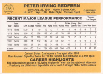 Pete Redfern  baseball card collectible - Main Image 2