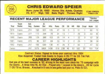 Chris Speier  baseball card collectible - Main Image 2