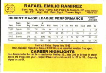 Rafael Ramirez  baseball card collectible - Main Image 2