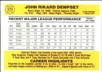 Rick Dempsey  baseball card collectible - Main Image 2