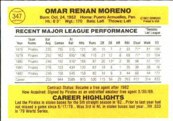 Omar Moreno  baseball card collectible - Main Image 2