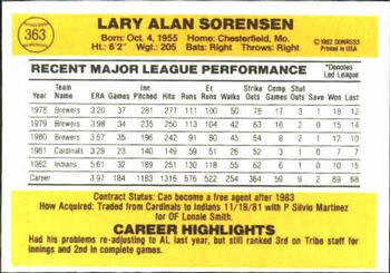 Lary Sorensen  baseball card collectible - Main Image 2