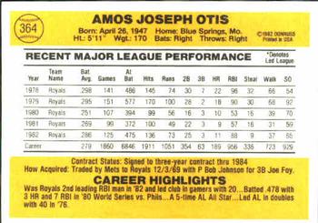 Amos Otis  baseball card collectible - Main Image 2