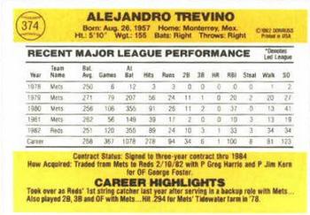 Alex Trevino  baseball card collectible - Main Image 2
