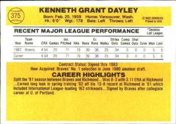 Ken Dayley  baseball card collectible - Main Image 2