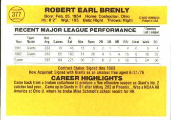 Bob Brenly  baseball card collectible - Main Image 2