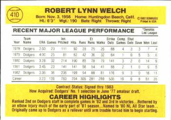 Bob Welch  baseball card collectible - Main Image 2