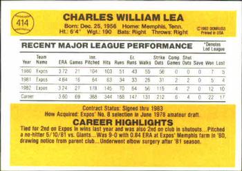 Charlie Lea  baseball card collectible - Main Image 2