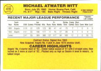 Mike Witt  baseball card collectible - Main Image 2