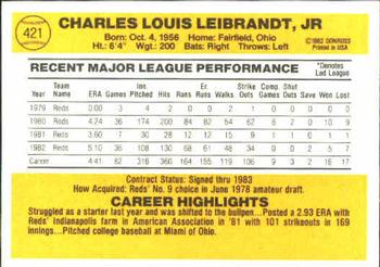 Charlie Leibrandt  baseball card collectible - Main Image 2