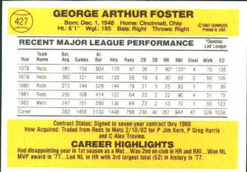 George Foster  baseball card collectible - Main Image 2