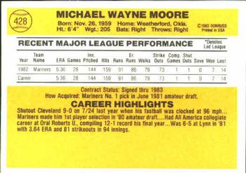Mike Moore  baseball card collectible - Main Image 2