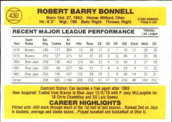 Barry Bonnell  baseball card collectible - Main Image 2