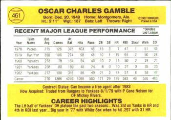 Oscar Gamble  baseball card collectible - Main Image 2