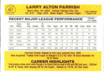 Larry Parrish  baseball card collectible - Main Image 2