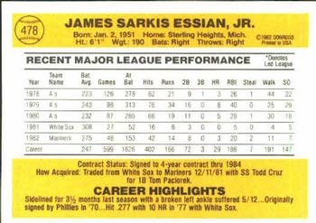 Jim Essian  baseball card collectible - Main Image 2