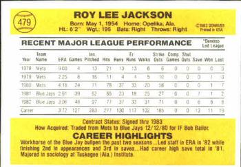 Roy Lee Jackson  baseball card collectible - Main Image 2