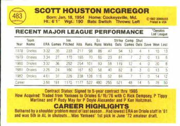 Scott McGregor  baseball card collectible - Main Image 2