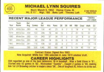 Mike Squires  baseball card collectible - Main Image 2