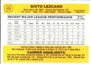 Sixto Lezcano  baseball card collectible - Main Image 2