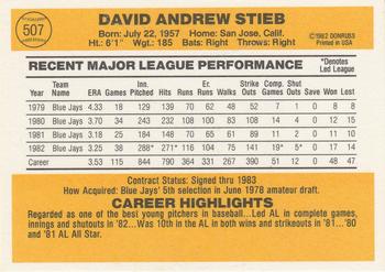 Dave Stieb  baseball card collectible - Main Image 2