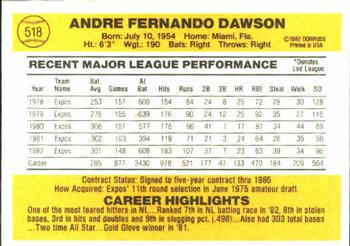 Andre Dawson  baseball card collectible - Main Image 2