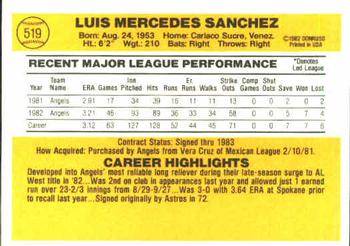 Luis Sanchez  baseball card collectible - Main Image 2