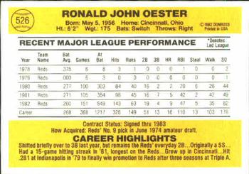 Ron Oester  baseball card collectible - Main Image 2