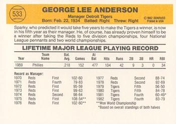 Sparky Anderson  baseball card collectible - Main Image 2