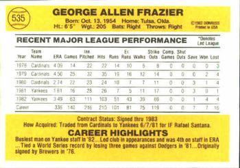 George Frazier  baseball card collectible - Main Image 2