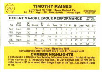 Tim Raines  baseball card collectible - Main Image 2
