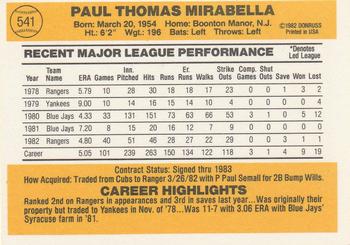 Paul Mirabella  baseball card collectible - Main Image 2