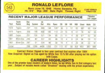 Ron Leflore  baseball card collectible - Main Image 2