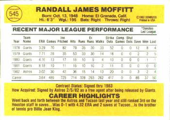 Randy Moffitt  baseball card collectible - Main Image 2