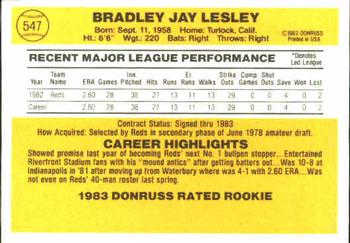 Brad Lesley  baseball card collectible - Main Image 2