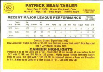 Pat Tabler  baseball card collectible - Main Image 2