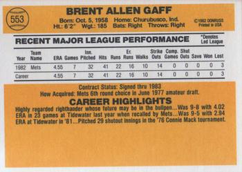 Brent Gaff  baseball card collectible - Main Image 2