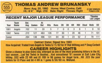 Tom Brunansky  baseball card collectible - Main Image 2
