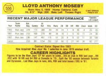 Lloyd Moseby  baseball card collectible - Main Image 2