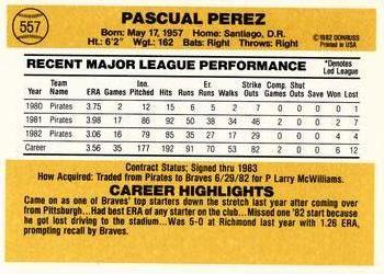 Pascual Perez  baseball card collectible - Main Image 2
