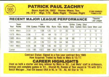 Pat Zachry  baseball card collectible - Main Image 2