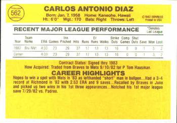 Carlos Diaz  baseball card collectible - Main Image 2