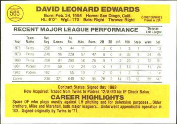 Dave Edwards  baseball card collectible - Main Image 2