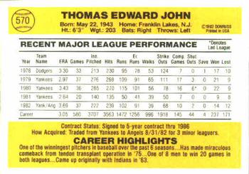Tommy John  baseball card collectible - Main Image 2