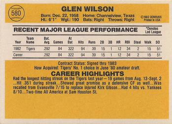 Glenn Wilson  baseball card collectible - Main Image 2