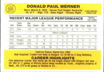 Don Werner  baseball card collectible - Main Image 2