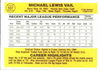 Mike Vail  baseball card collectible - Main Image 2