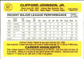 Cliff Johnson  baseball card collectible - Main Image 2